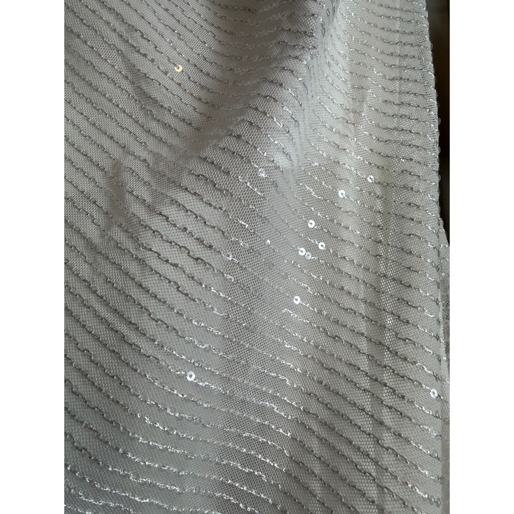 Weinaze White Sequin Ruched V-Neck Formal Evening Gown Dress Size‎ 14 NEW - Picture 2 of 6